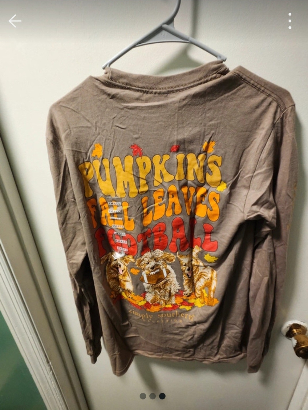 Simply Southern Taupe Long-Sleeve Tee with Orange & Red Fall Graphic